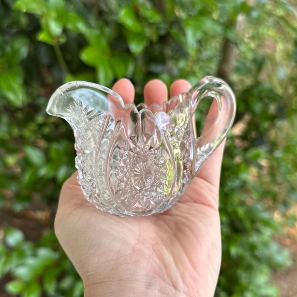 Vintage EAPG Clear Glass Creamer